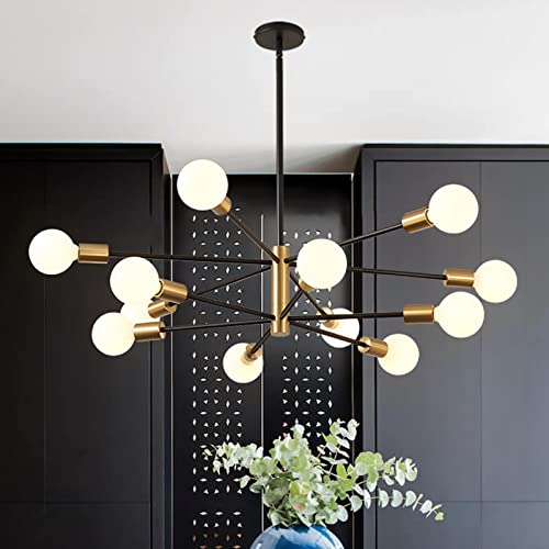 RUIYEY Modern Chandelier Ceiling Light Fixture Sputnik Chandeliers Gold and