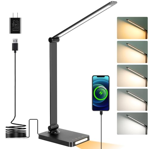 LED Desk Lamp with USB Ports,Touch Desk Lamps for Home