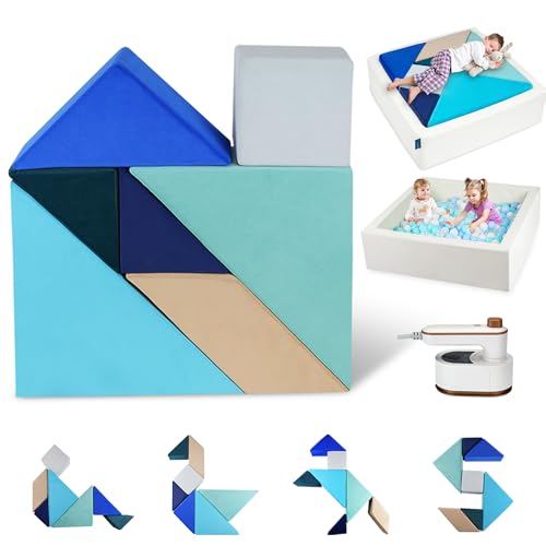 Heypappy Tangram Puzzles Kids Play Couch, 456+DIY Toddler Modular Couch,