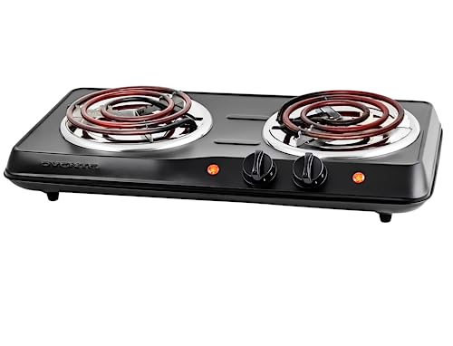 OVENTE Electric Countertop Double Burner, 1700W Cooktop with 6" and