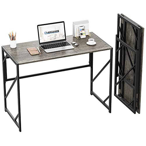 Elephance Folding Desk Writing Computer Desk for Home Office, No-Assembly