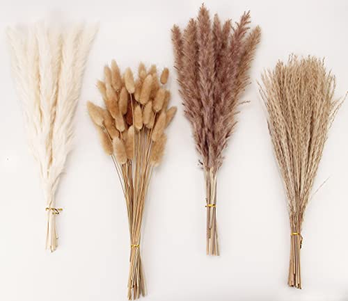 Dried Pampas Grass Decor, 100 PCS Pampas Grass Contains Bunny