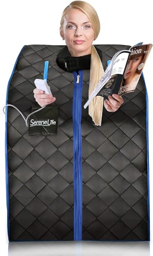 SereneLife Portable Infrared Home Spa, One Person Sauna with Heating