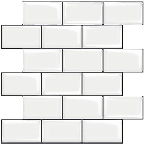 STICKGOO 10-Sheet White Subway Tiles Peel and Stick Backsplash, Stick