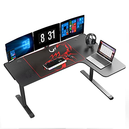 EUREKA ERGONOMIC L Shaped Gaming Desk, 60 Inch L60 Home