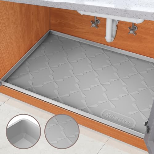 SIKADEER Under Sink Mat for Kitchen Waterproof, 34" x 22"