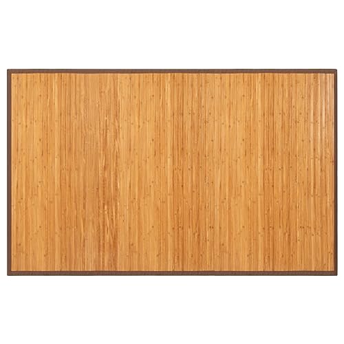 COSTWAY Bamboo Area Rug, 5'x8' Natural Bamboo Floor Mat with