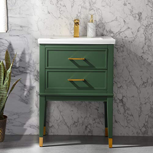 UrbanFurnishing.net Clara 24" Single Bathroom Vanity with Porcelain Top -