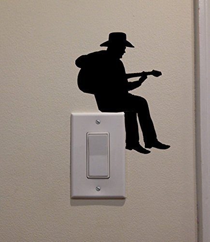 YINGKAI Cowboy Playing Guitar On Light Switch Decal Vinyl Wall