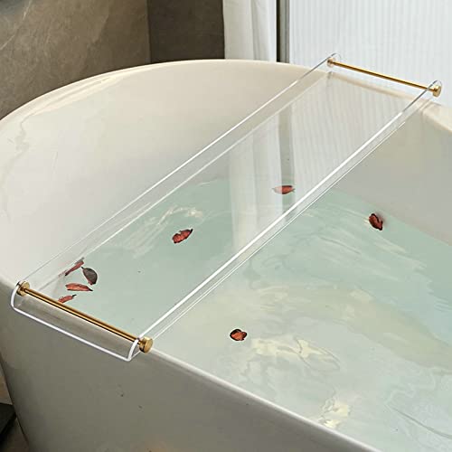 Acrylic Bathtub Tray Caddy, Clear Bath Shelf Tub Rack with