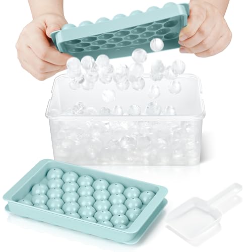 Round Ice Cube Tray with Lid & Bin Ice Ball