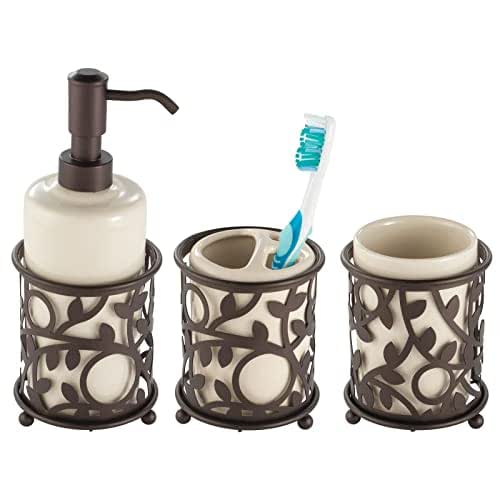 Ceramic Bathroom Vanity Countertop Accessory Set