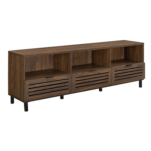 Walker Edison Modern Slatted Wood TV Stand for TV's up