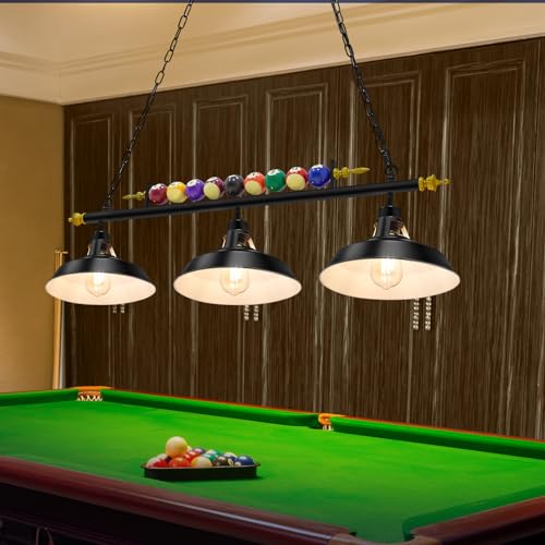 Rossesay 3 Light Adjustable Pool Table Lights for 7'-8' Table