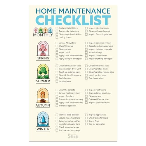 Home Maintenance Checklist Magnet | Keep Your Home in Top