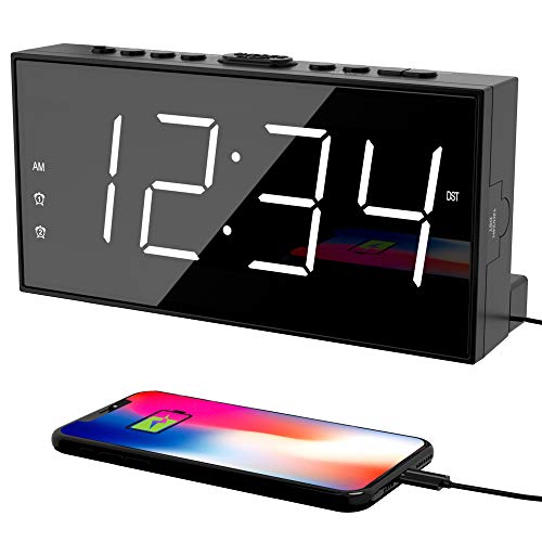 Alarm Clock for Bedroom, 2 Alarms Loud LED Big Display