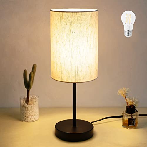 RISLG Small Table Lamp for Bedroom, Bedside Lamps for Nightstand