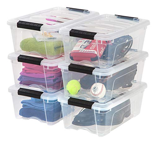 IRIS USA 13 Qt Stackable Plastic Storage Bins with Lids,