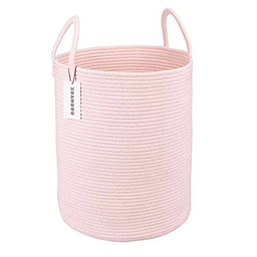 XUANGUO Cotton Rope Laundry Basket Hamper for Girls Kids Baby