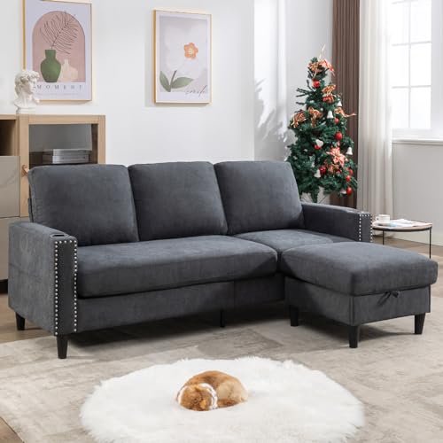 Siiejia Convertible Sectional Couches for Living Room, L-Shaped Couch 3