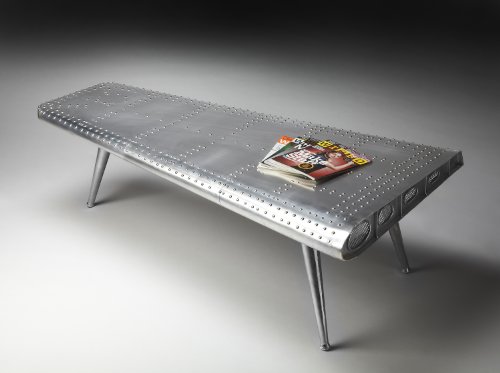 Butler Specialty Company Midway Aviator Living Room Coffee Cocktail Table - Silver/Gray