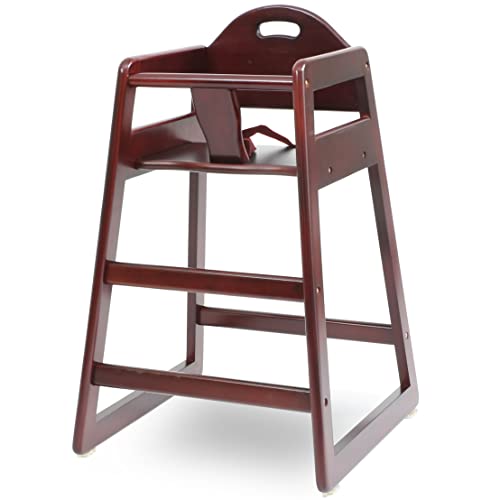 LA Baby Commercial Grade Stack-Able Solid Wood High Chair for