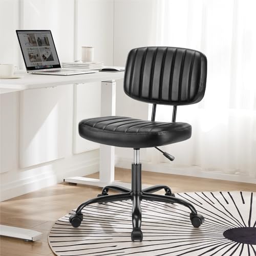 DUMOS Armless Home Office Chair Ergonomic Desk with Comfy Low