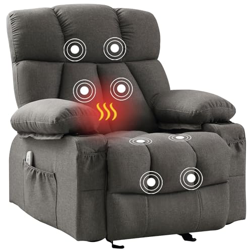 Massage Rocker Recliner Chair with Heat and Vibration Ergonomic Rocking