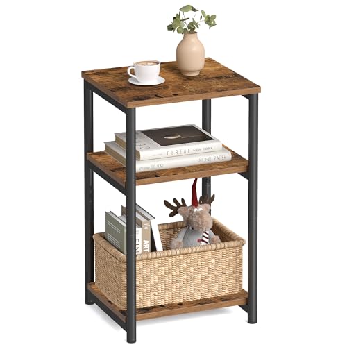 VASAGLE Side Table, Small End Table, Tall Nightstand for Living