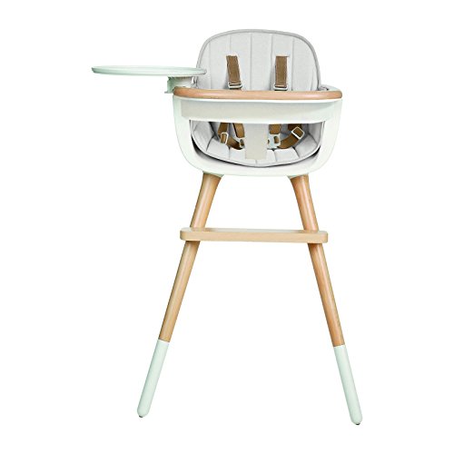 Micuna OVO Max Luxe Convertible High Chair with Leather Strap with Fabric Pad (White)