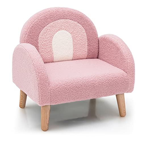 INFANS Kids Sofa, Toddler Armchair with Solid Wooden Frame Anti-Tipping