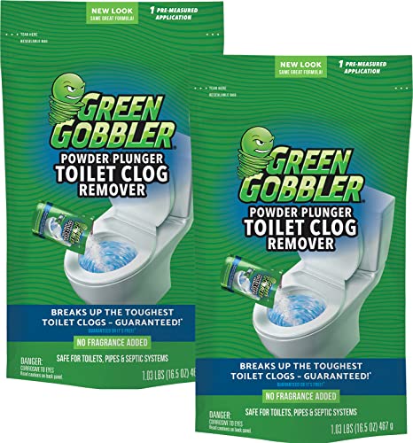 Green Gobbler POWDER PLUNGER Toilet Bowl Clog Remover - 2