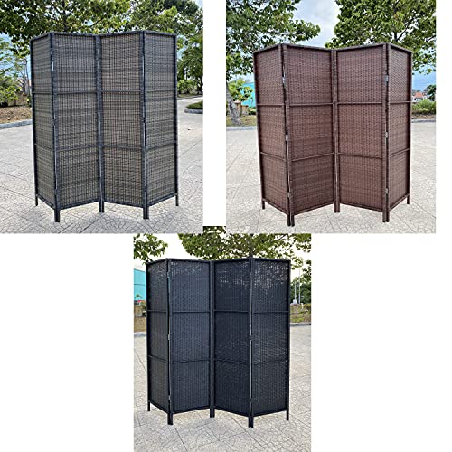 4 Panels Patio Outdoor Privacy Screen Room Divider Partition Black