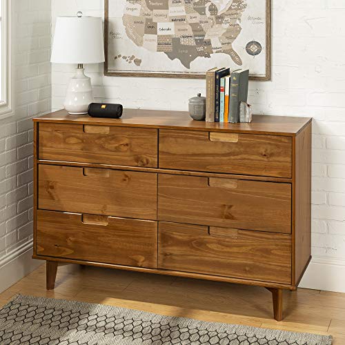 Walker Edison Furniture AZR6DSLDRCA Dresser Caramel