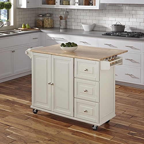 Liberty White Kitchen Cart with Wood Top by Home Styles