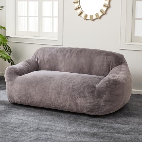 Homguava Sofa Couch, Futon Couch Bed with Armrest, 2-Seater Loveseat