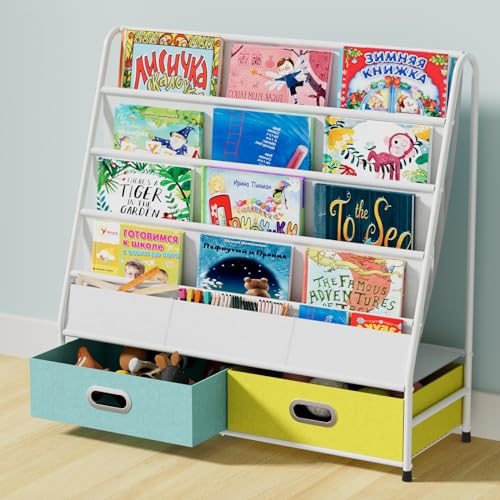 Coonoor Kids Bookshelf - 4 Tier Small Bookcase for Kids