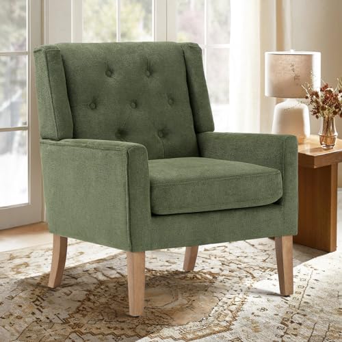 COLAMY Mid-Century Accent Chairs, Modern Wingback Living Room Chair, Upholstered