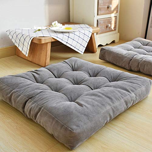 HIGOGOGO Floor Pillow, Square Tufted Seat Cushion Thicken Corduroy Meditation