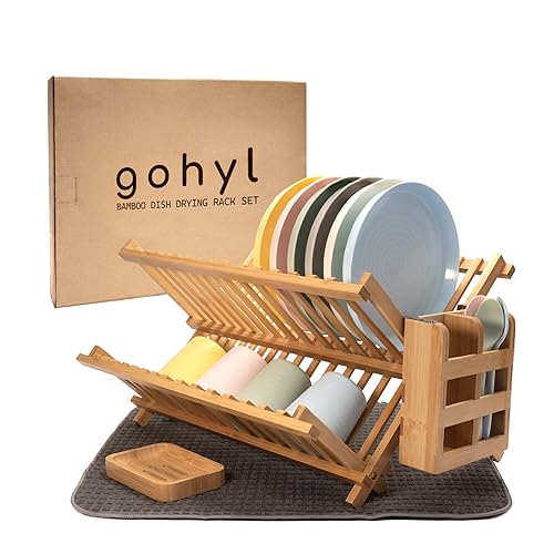 Kitchen Dish Drying Rack for Kitchen Counter - Bamboo Dish