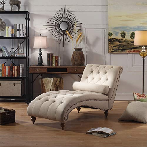 Rosevera TeofilaTufted Chaise Lounge Chair, Beige