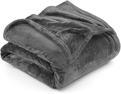 Utopia Bedding Fleece Blanket Queen Size Grey 300GSM Luxury Bed