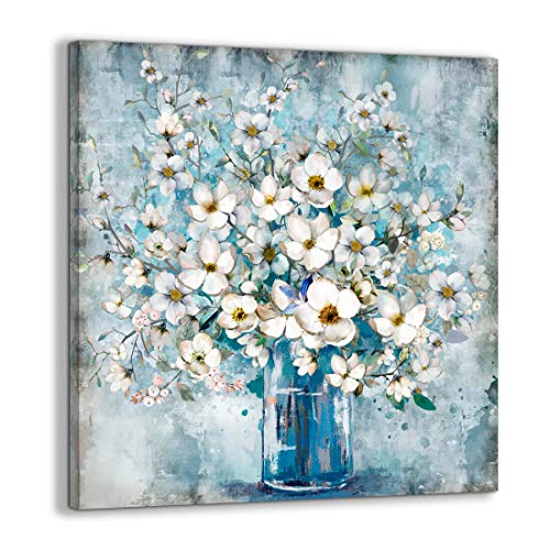 White Flower in Blue Bottle Theme