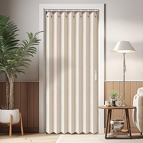 Vatge Closet Curtains, Accordion Style Door Curtains for Doorways, Pleated