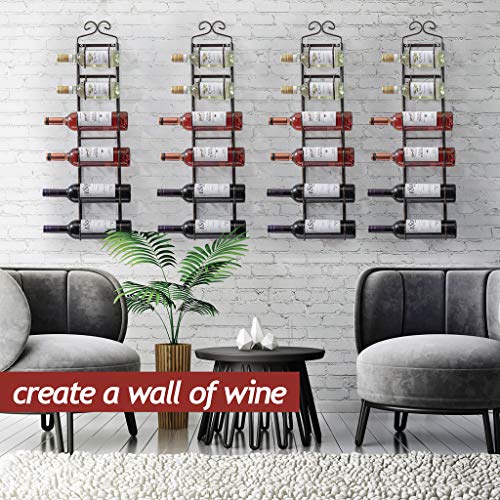 Sagler Towel Rack and Wine Rack - Bronze Wall Wine Rack - Wall Mounted Wine Rack fits up 6 Level Wine Bottles and Many Towels - fits as Bathroom Towel Holder, or Towel Hanger, or a Cap Rack