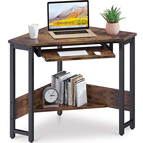 ODK Corner Desk, Triangle Computer Desk, Small Desk Sturdy Steel