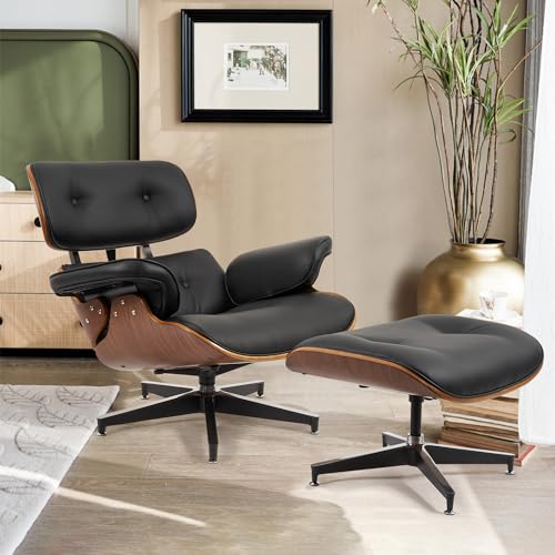 Nalupatio Top PU Leather Lounge Chair with Ottoman, Recliner Chair