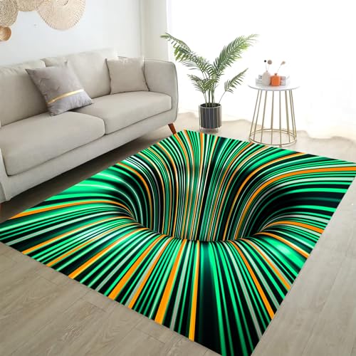 Osimiccp Optical Illusion Rug for Bedroom,3'x5' Non-Slip Cool 3D Rug