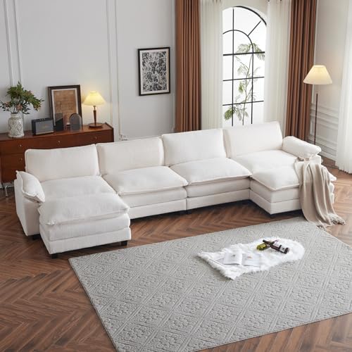 Karl home Sectional Sofa Modular Deep 4-Seat Sofa Couch with