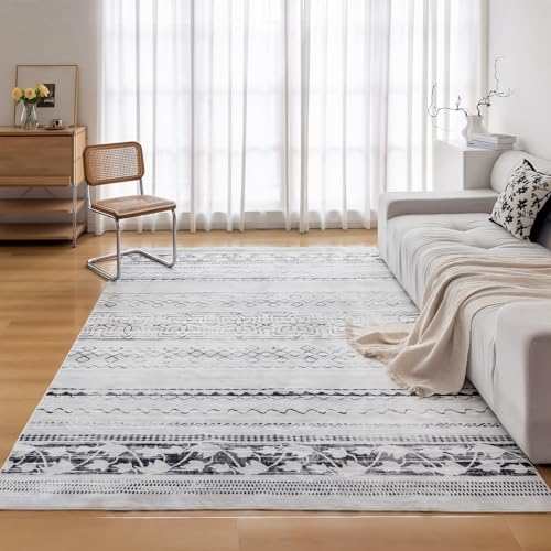 OMERAI Machine Washable Rug 5x7 Boho Washable Rugs Anti-Slip Backing